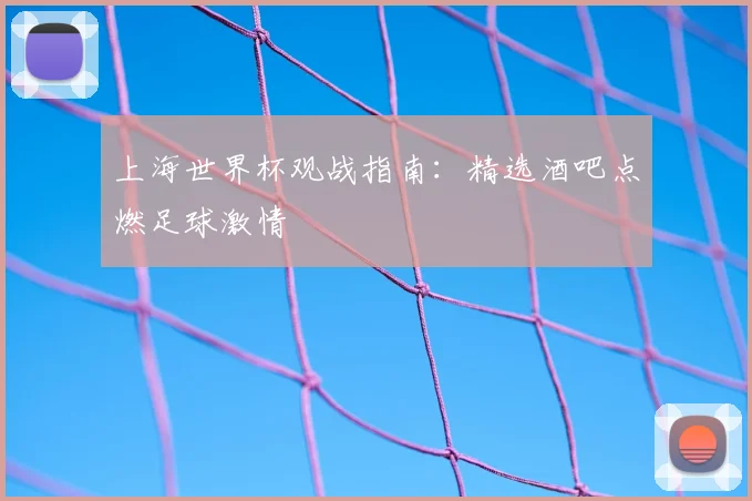 上海世界杯观战指南：精选酒吧点燃足球激情
